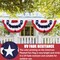 American Pleated Fan Flag, 3 X 6 Ft USA Patriotic Flag Bunting American Flags Patriotic Bunting 4th of July Decorations Patriotic Bunting Red White And Blue Patriotic Decor bunting Flags Outdoor/Outside(Set of 4)